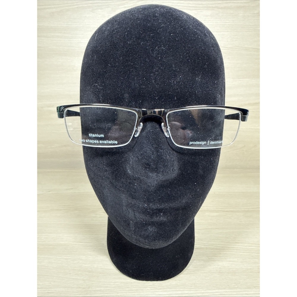 PRODESIGN DENMARK 1366 C.6932 Green‎ Black Half Rim AUTHENTIC EYEGLASSES 53-18